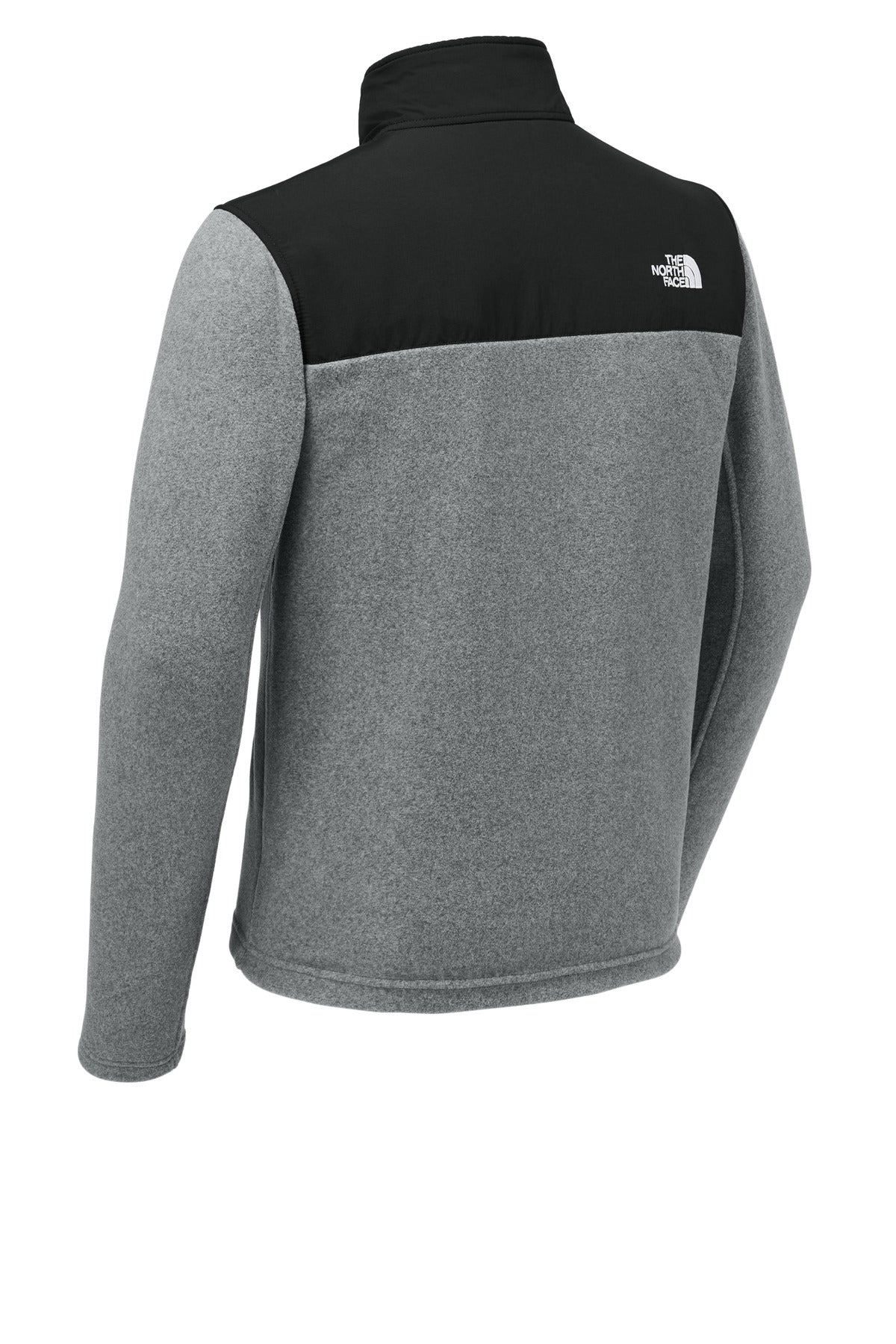 Rear View of TNFMdGH/Bk The North Face Highest Peak Full-Zip Fleece Jacket NF0A8BUQ