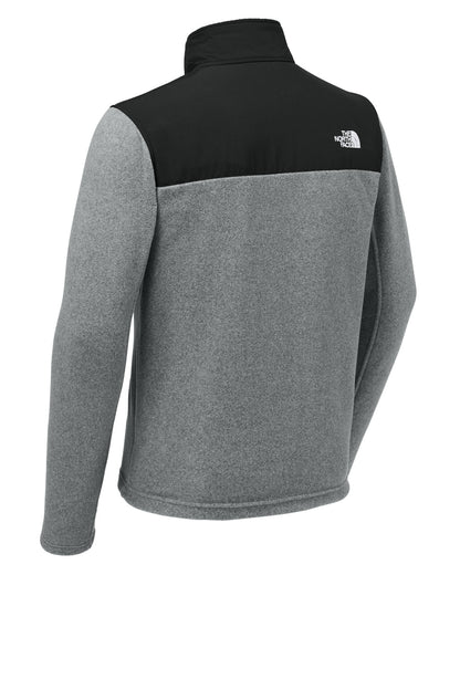 Rear View of TNFMdGH/Bk The North Face Highest Peak Full-Zip Fleece Jacket NF0A8BUQ