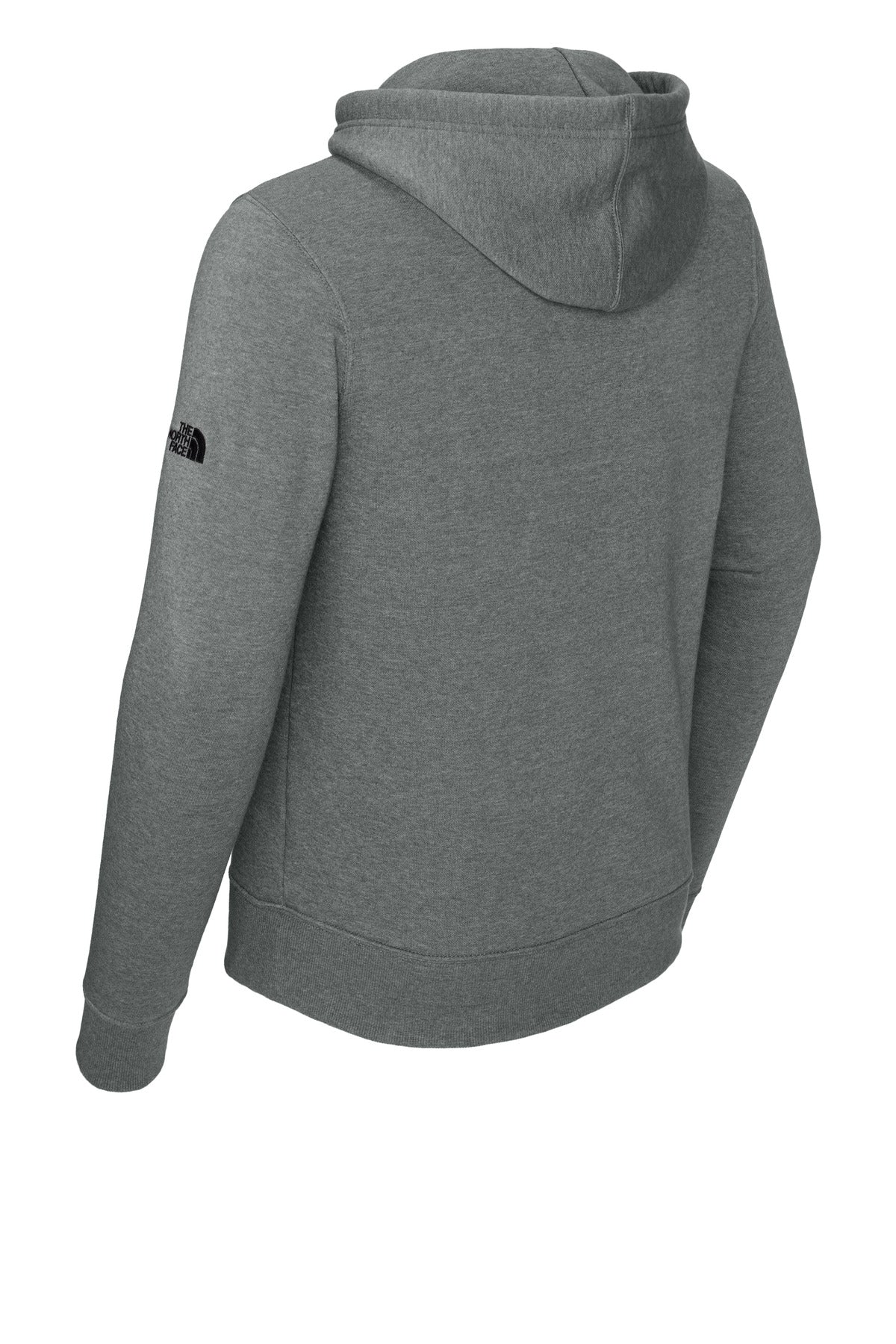 Rear View of TNFMdGyHt The North Face Sleeve Logo Pullover Hoodie NF0A8AU0