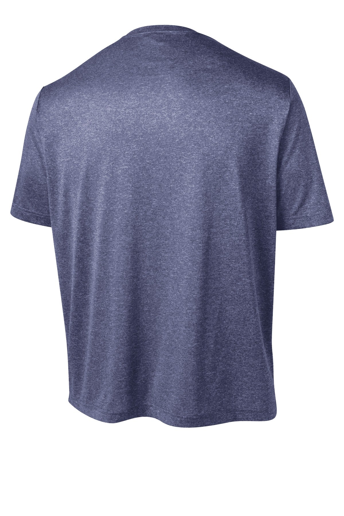 Rear View of Tr Navy Hthr Sport-Tek Tall Heather Contender Tee. TST360