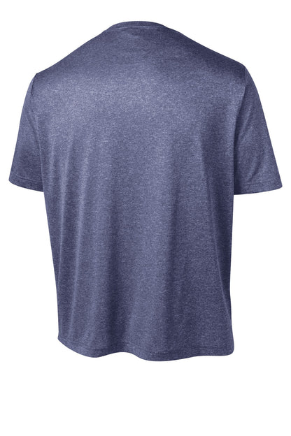 Rear View of Tr Navy Hthr Sport-Tek Tall Heather Contender Tee. TST360