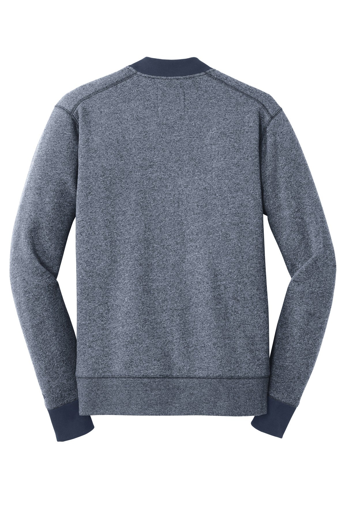 Rear View of Tr Ny Tw/Tr Ny New Era French Terry Baseball Full-Zip. NEA503