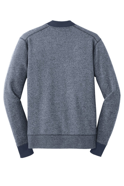 Rear View of Tr Ny Tw/Tr Ny New Era French Terry Baseball Full-Zip. NEA503