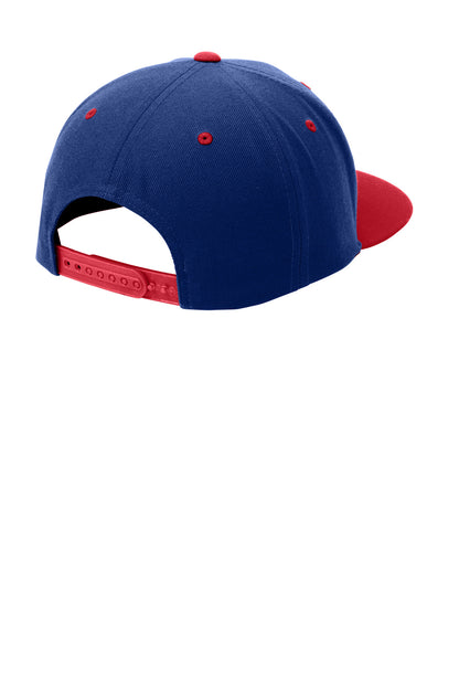 Rear View of Tr Roy/Tr Red Sport-Tek YP Classics Flat Bill Snapback Cap. STC19