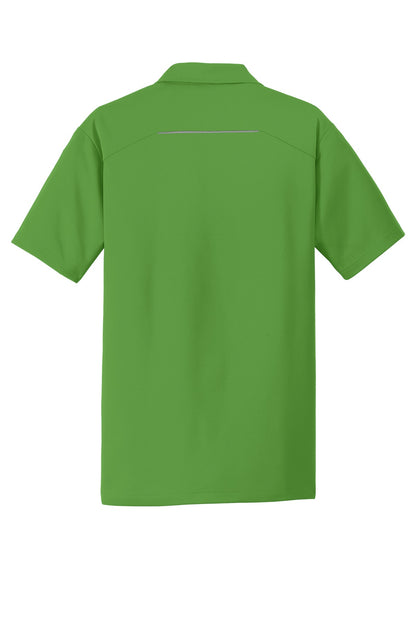 Rear View of Treetop Green Port Authority Pinpoint Mesh Polo. K580