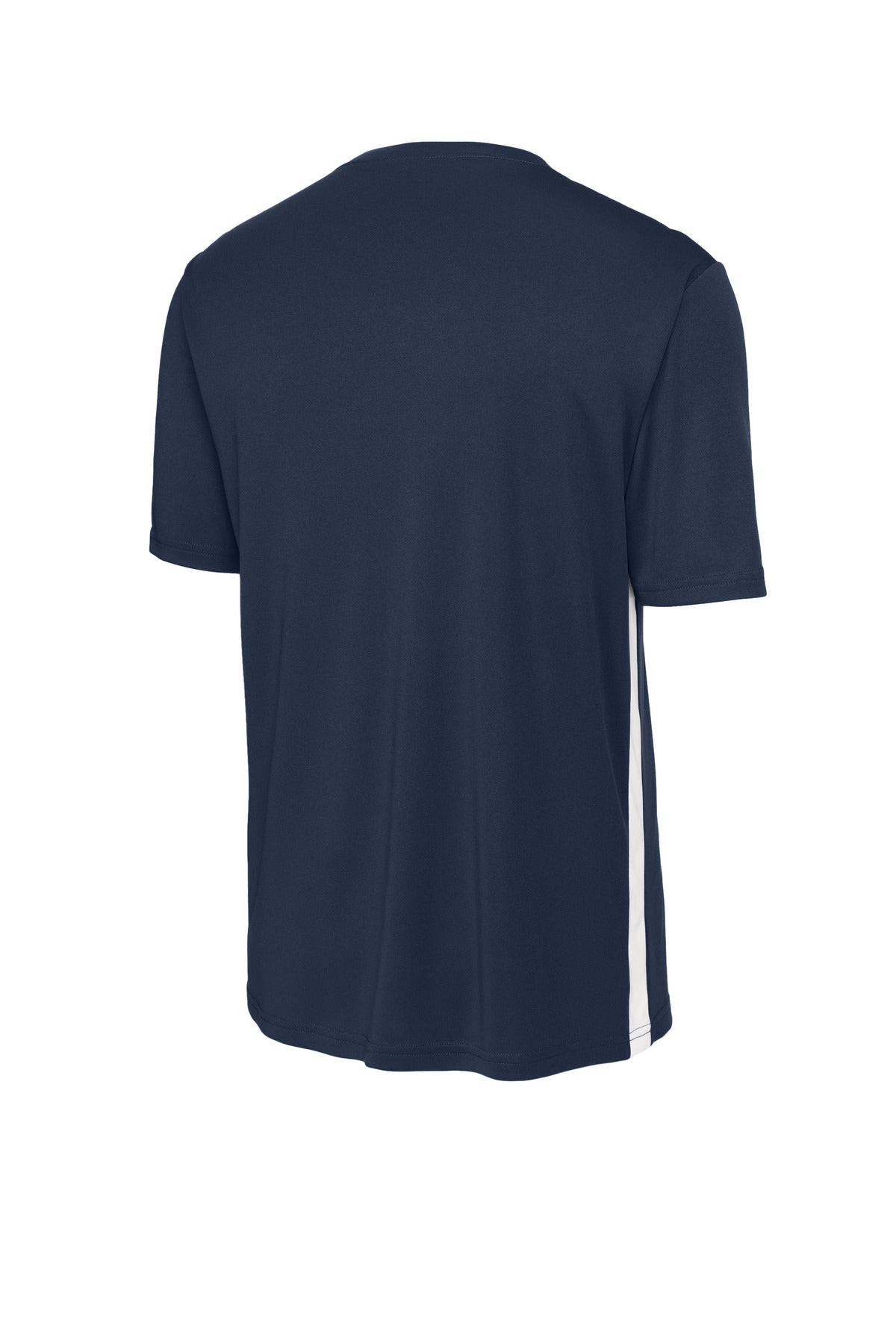 Rear View of TrNv/White Sport-Tek Competitor United V-Neck ST101
