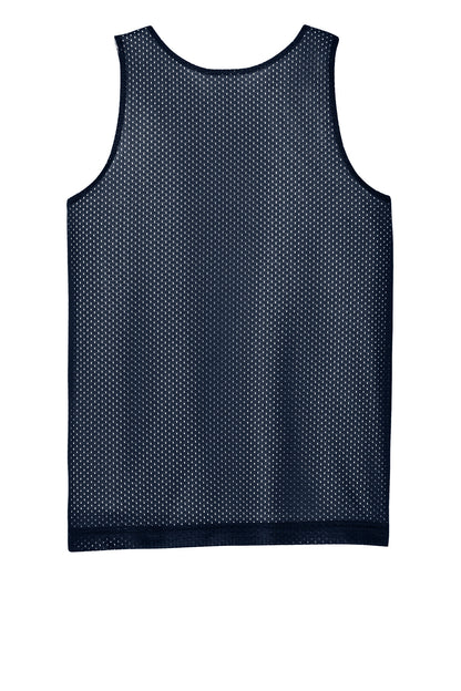 Rear View of TrNv/White Sport-Tek Youth PosiCharge Reversible Mesh Tank YST5000