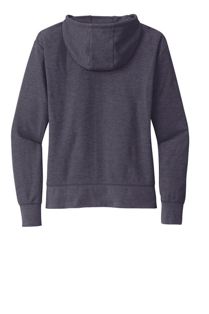 Rear View of TrNvyHthr New Era Women's Thermal Full-Zip Hoodie LNEA141