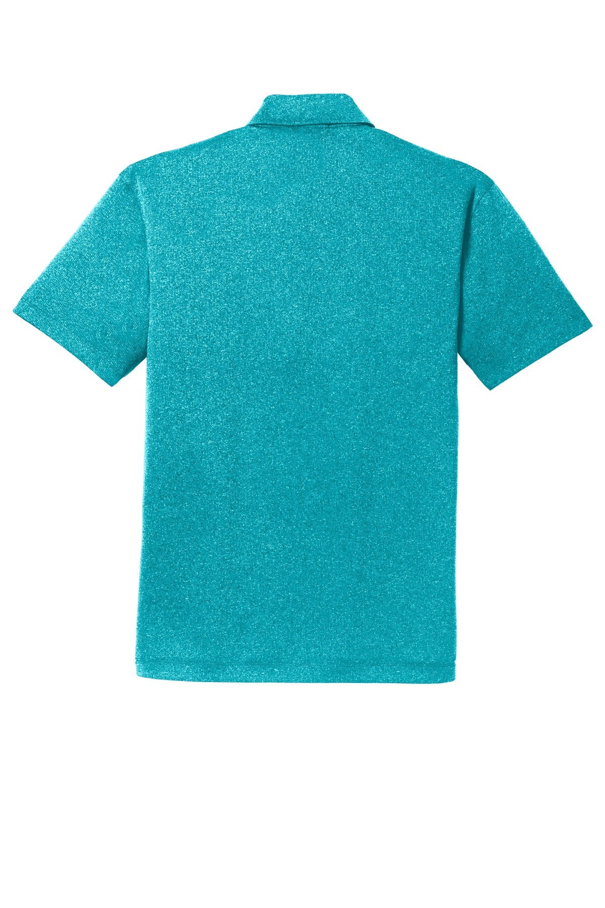 Rear View of Tropic Blue He Port Authority Trace Heather Polo. K576