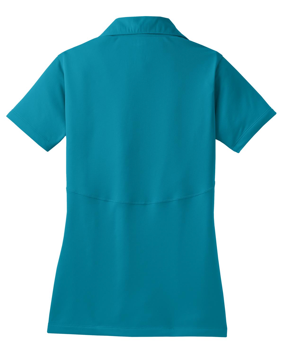Rear View of Tropic Blue Sport-Tek Women's Micropique Sport-Wick Polo. LST650
