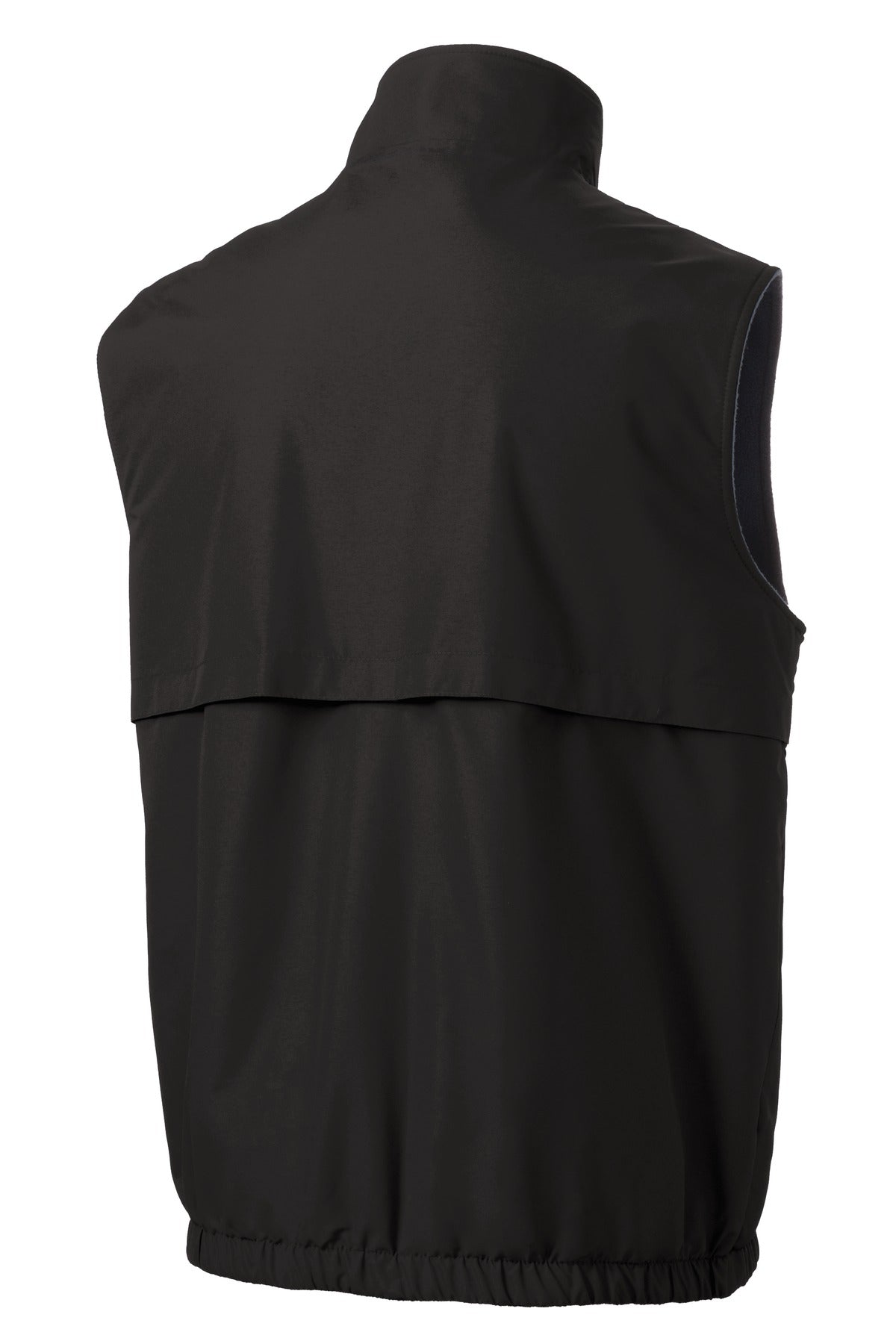 Rear View of True Black Port Authority Reversible Charger Vest. J7490