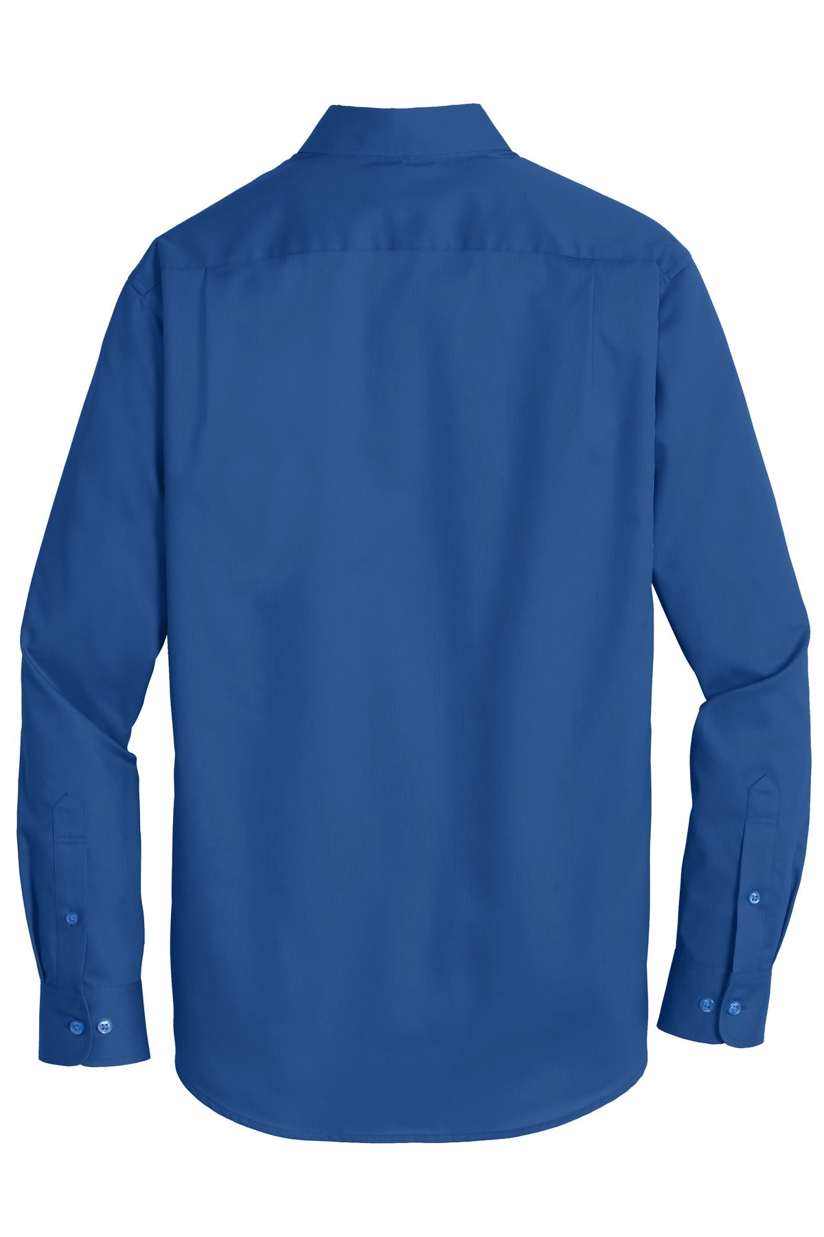 Rear View of True Blue Port Authority Tall SuperPro Twill Shirt. TS663
