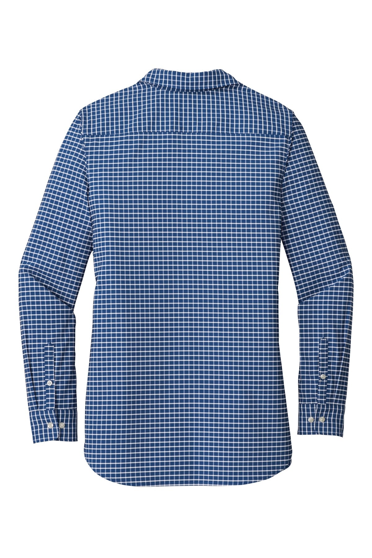 Rear View of True Blue/Wht Port Authority Ladies City Stretch Tunic LW680