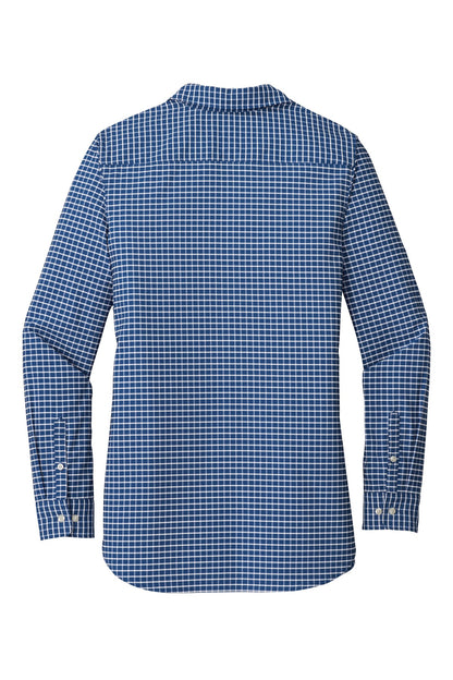 Rear View of True Blue/Wht Port Authority Ladies City Stretch Tunic LW680