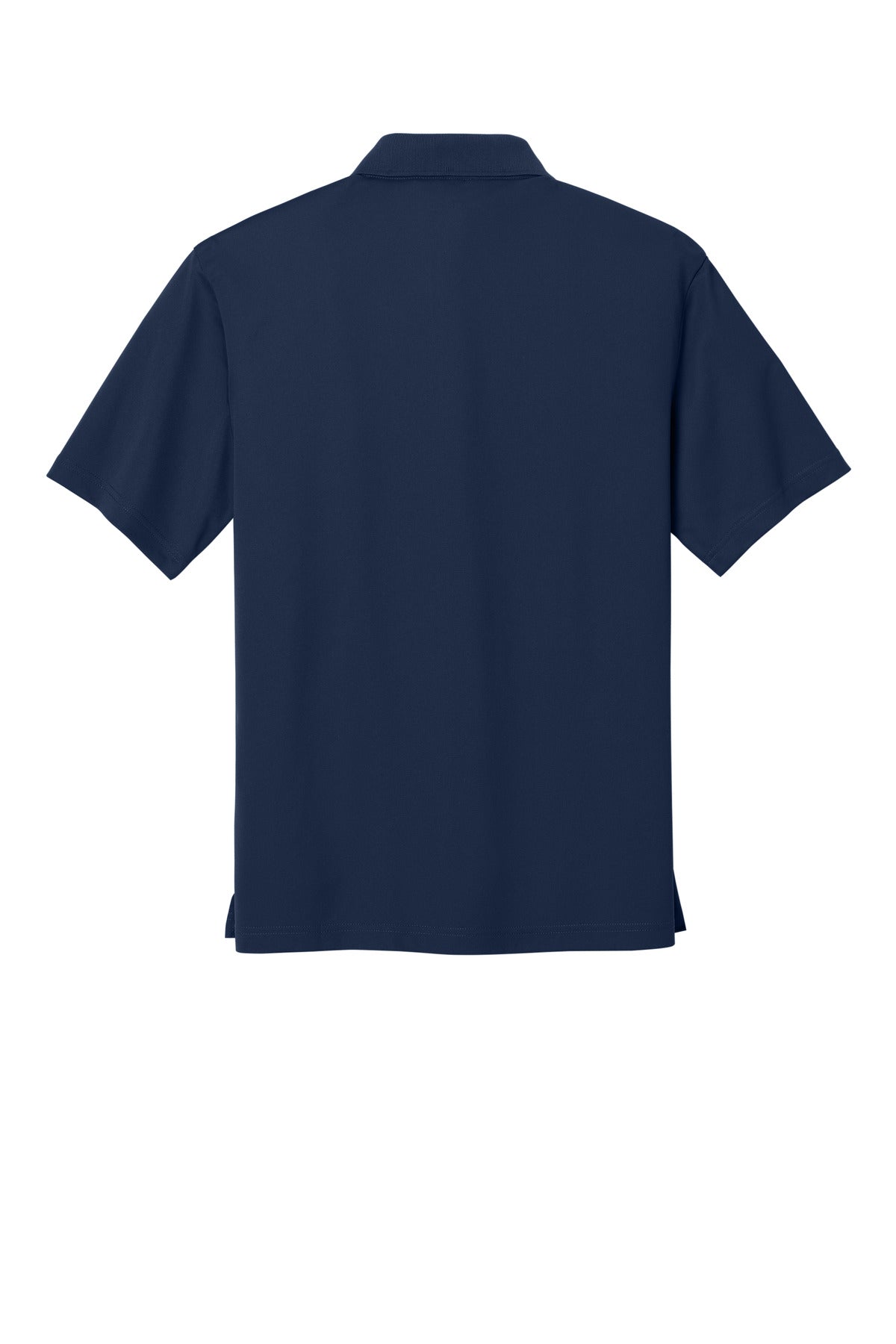 Rear View of True Navy CornerStone Micropique Gripper Polo. CS421