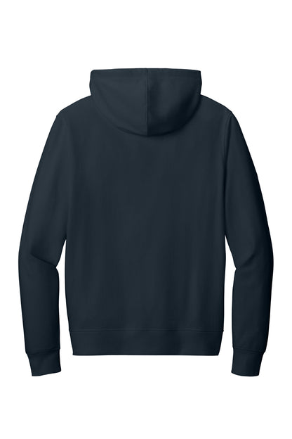 Rear View of True Navy District Re-Fleece Full-Zip Hoodie DT8102