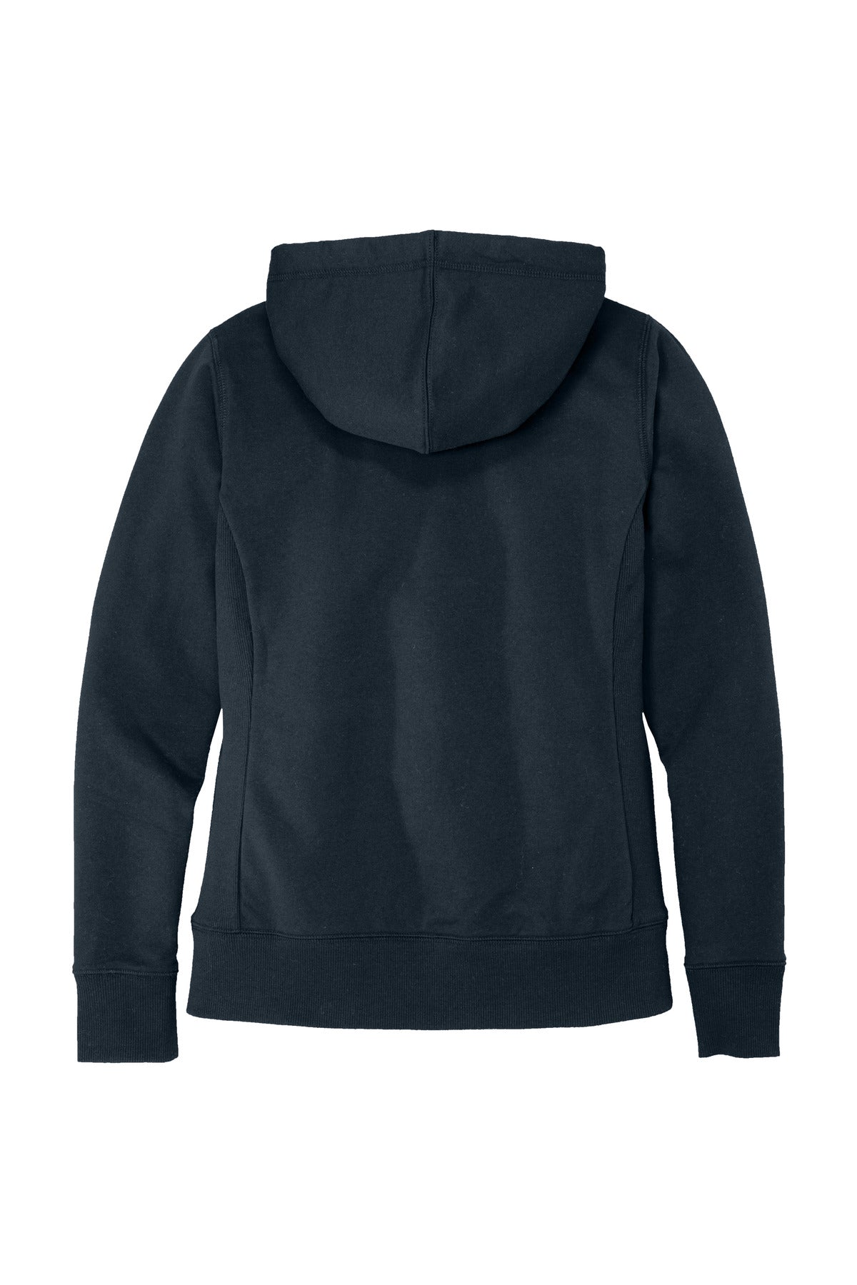 Rear View of True Navy District Women's Re-Fleece Full-Zip Hoodie DT8103