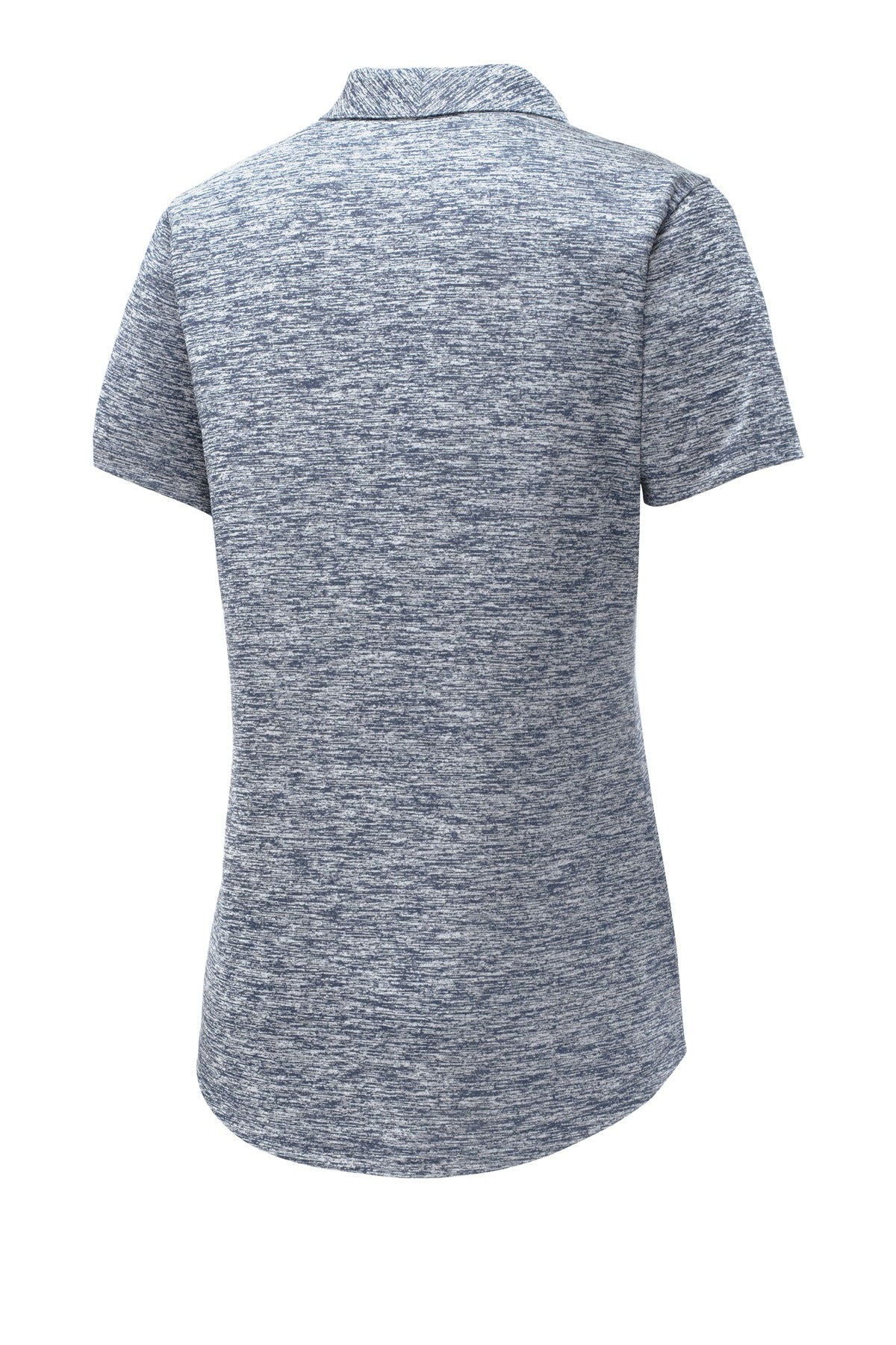 Rear View of True Navy Elec Sport-Tek Women's PosiCharge Electric Heather Polo. LST590