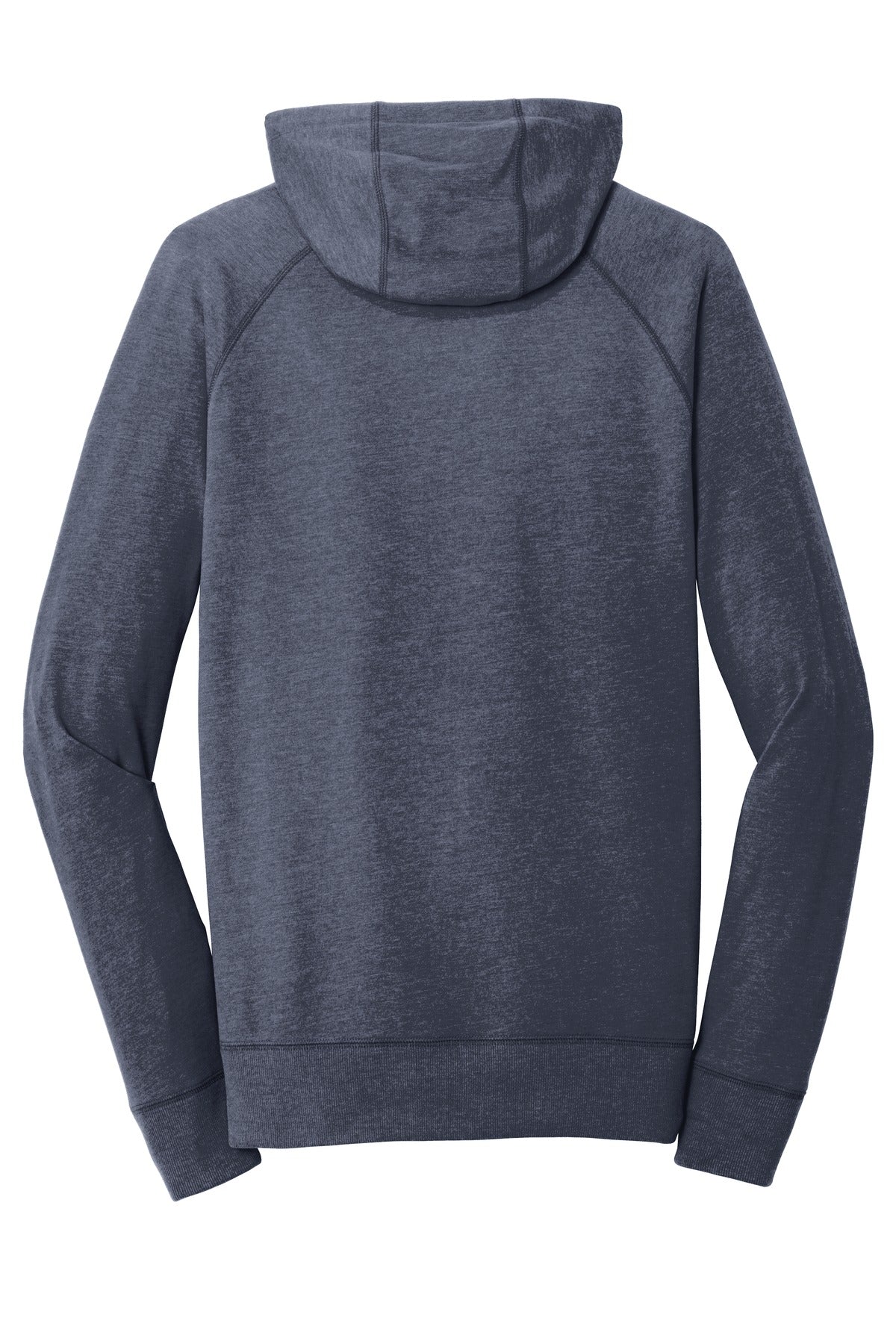 Rear View of True Navy Hthr New Era Sueded Cotton Blend Full-Zip Hoodie. NEA122
