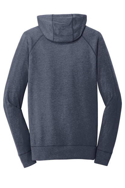 Rear View of True Navy Hthr New Era Sueded Cotton Blend Full-Zip Hoodie. NEA122