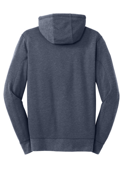 Rear View of True Navy Hthr New Era Tri-Blend Fleece Full-Zip HoodieNEA511
