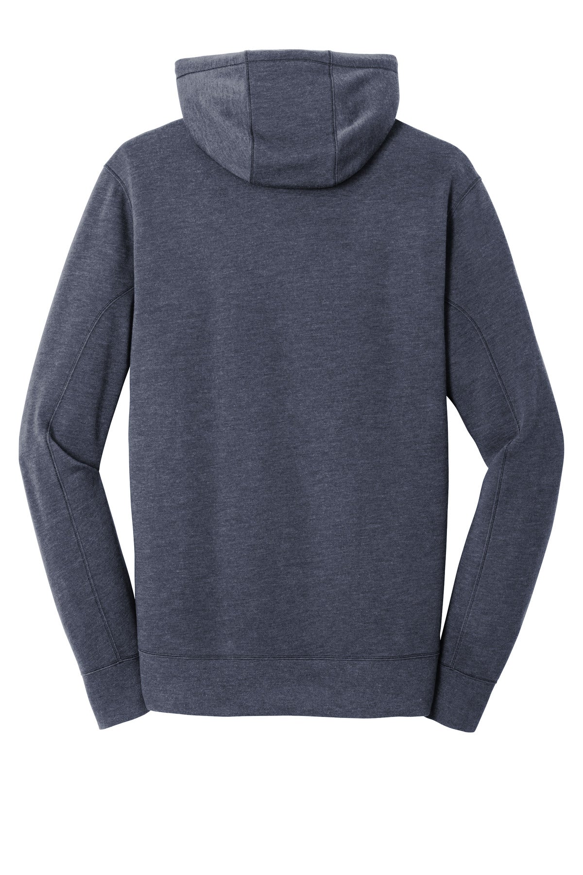 Rear View of True Navy Hthr New Era Tri-Blend Fleece Pullover Hoodie. NEA510