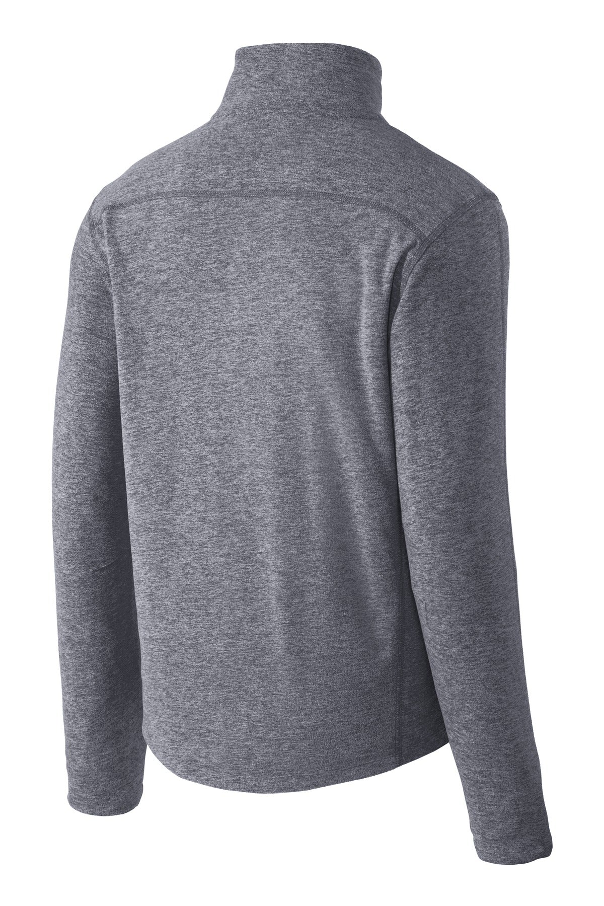 Rear View of True Navy Hthr Port Authority Heather Microfleece Full-Zip Jacket. F235