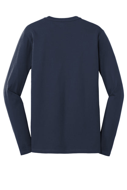 Rear View of True Navy New Era Heritage Blend Long Sleeve Crew Tee. NEA102