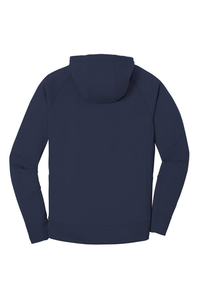 Rear View of True Navy New Era Venue Fleece Pullover Hoodie. NEA520
