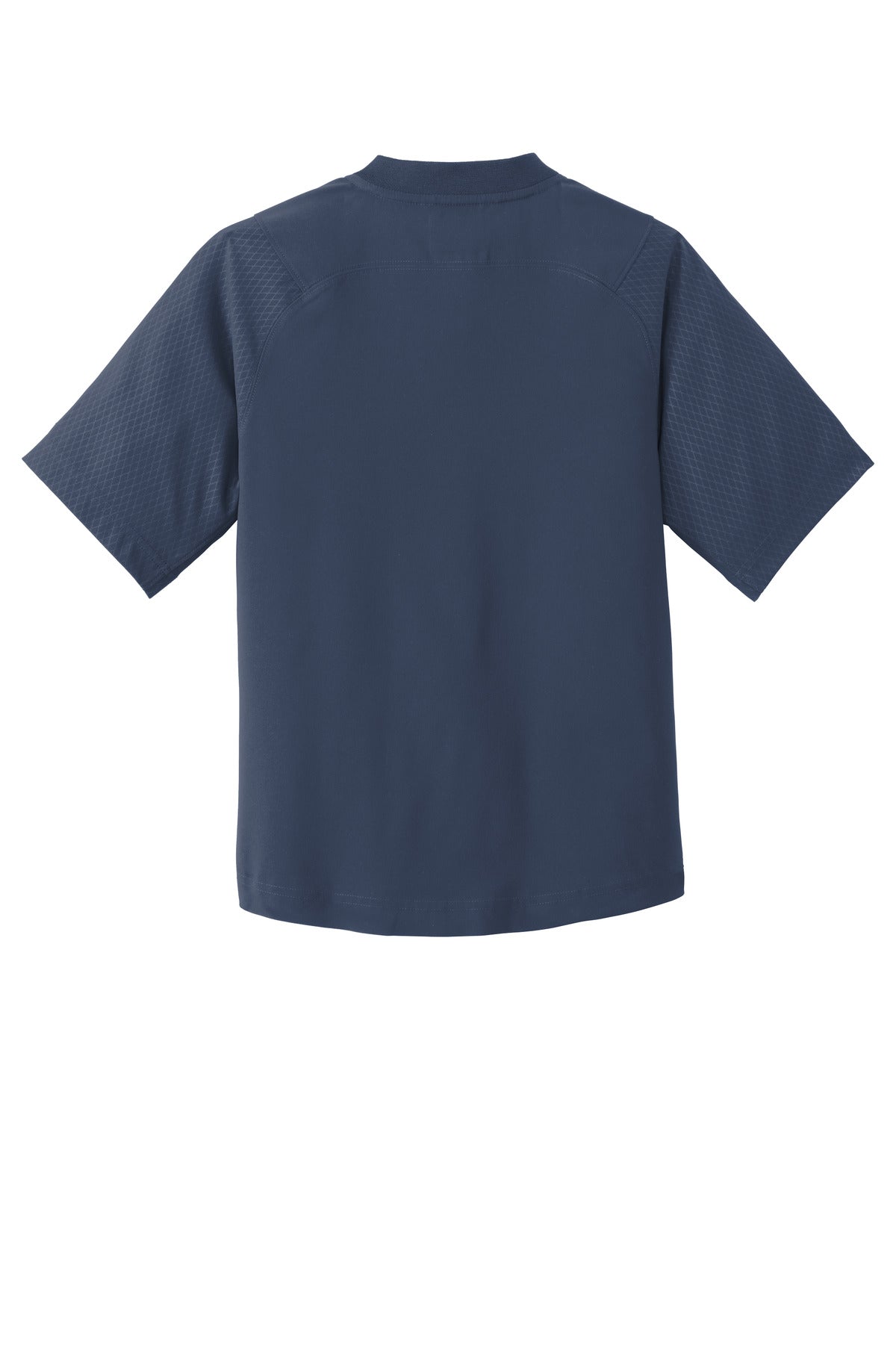 Rear View of True Navy New Era Youth Cage Short Sleeve 1/4-Zip Jacket. YNEA600