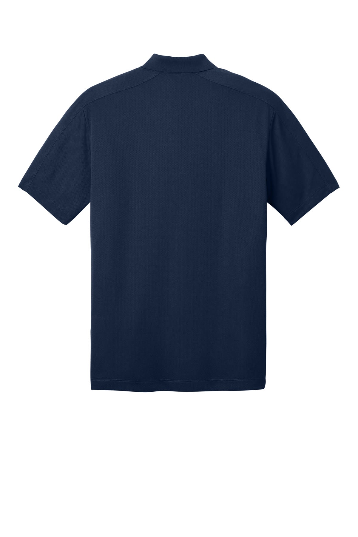 Rear View of True Navy Port Authority Diamond Jacquard Polo. K569