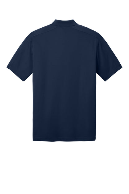 Rear View of True Navy Port Authority Diamond Jacquard Polo. K569