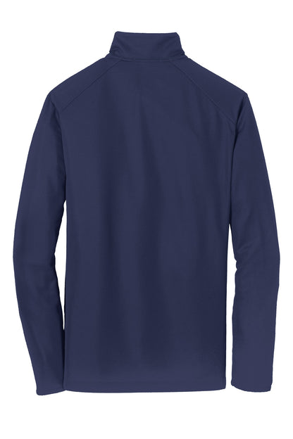 Rear View of True Navy Port Authority Pinpoint Mesh 1/2-Zip. K806