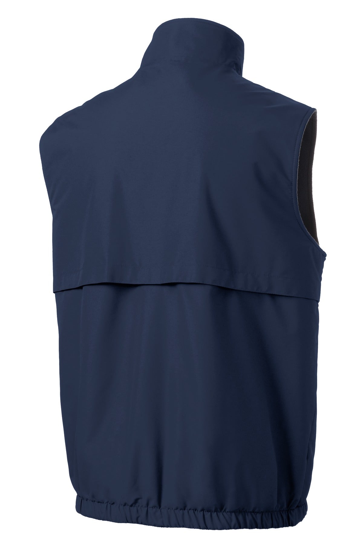 Rear View of True Navy Port Authority Reversible Charger Vest. J7490