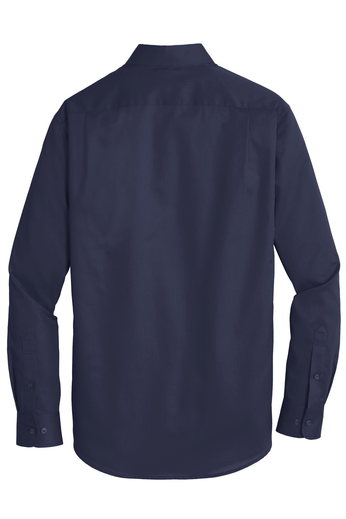 Rear View of True Navy Port Authority SuperPro Twill Shirt. S663