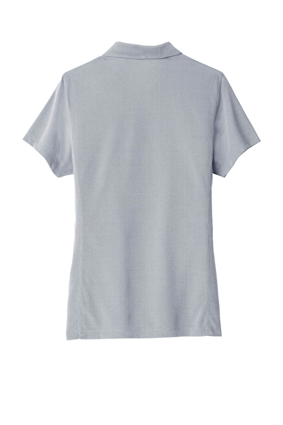 Rear View of True Navy Port Authority Women's Poly Oxford Pique Polo. LK582