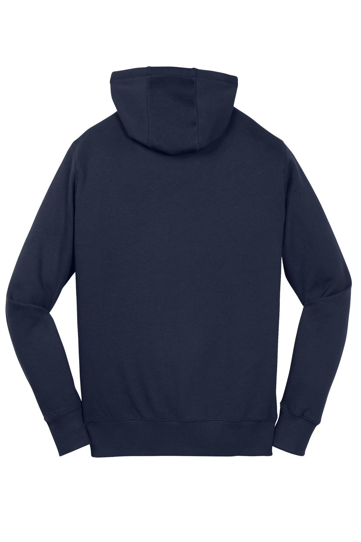 Rear View of True Navy Sport-Tek Full-Zip Hooded Sweatshirt. ST258