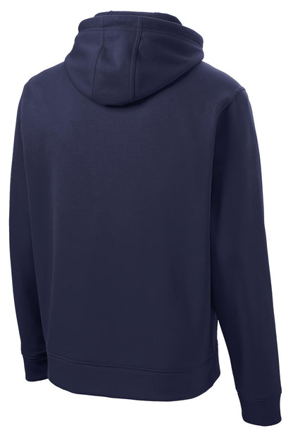 Rear View of True Navy Sport-Tek Repel Fleece Hooded Pullover. ST290