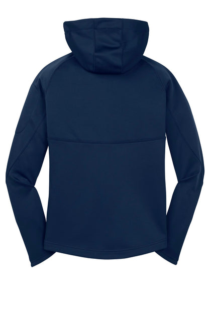 Rear View of True Navy Sport-Tek Women's Tech Fleece Full-Zip Hooded Jacket. L248