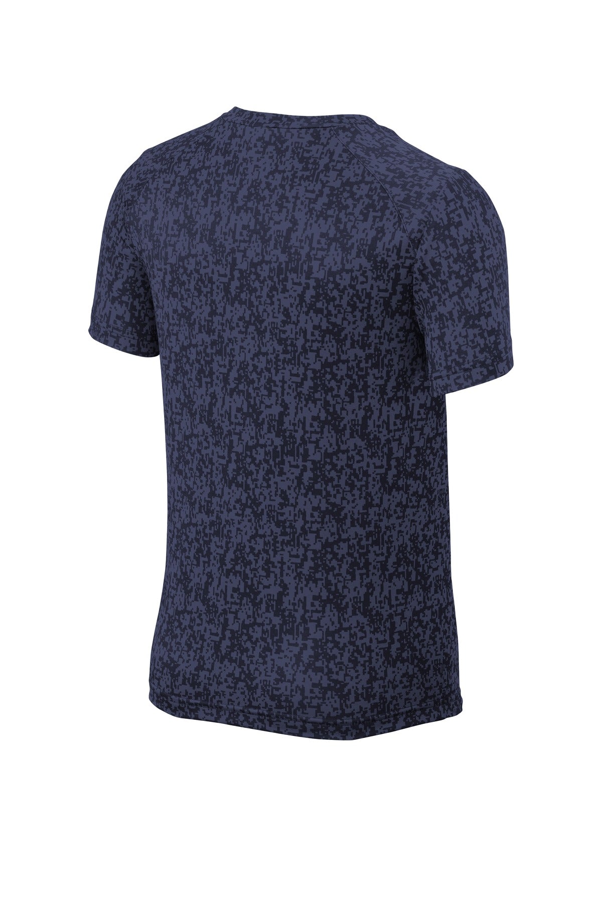 Rear View of True Navy Sport-Tek Youth Digi Camo Tee. YST460