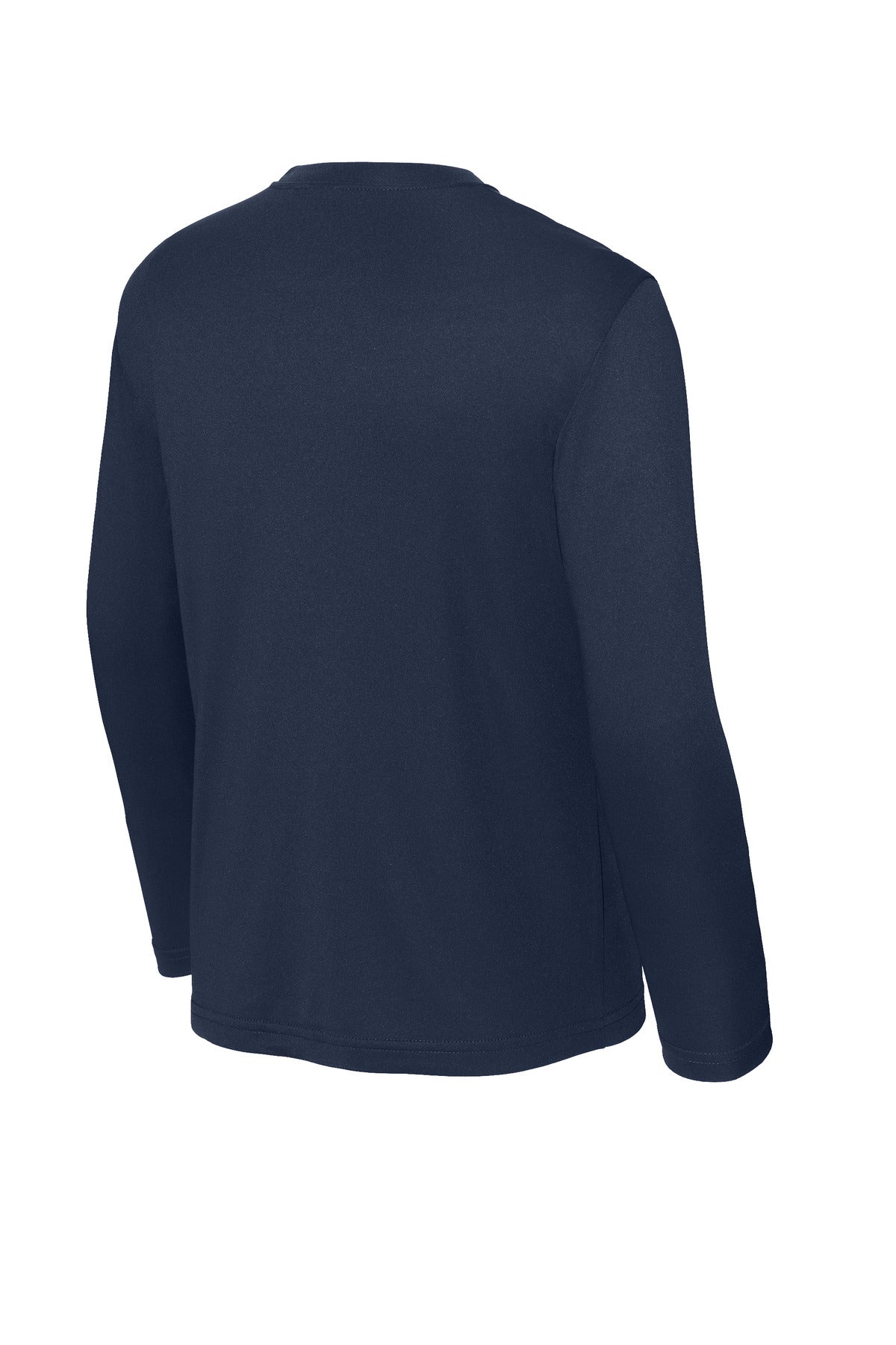 Rear View of True Navy Sport-Tek Youth Long Sleeve PosiCharge Competitor Tee. YST350LS