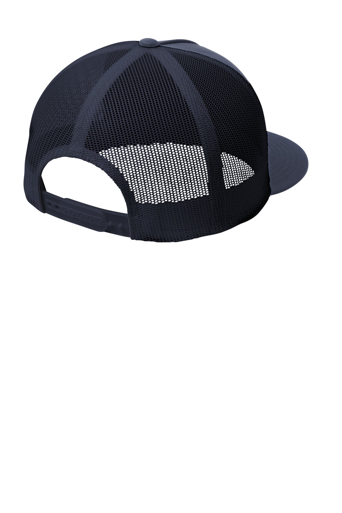 Rear View of True Navy/T Ny Sport-Tek YP Classics 5-Panel Classic Trucker Mesh Back Cap. STC38