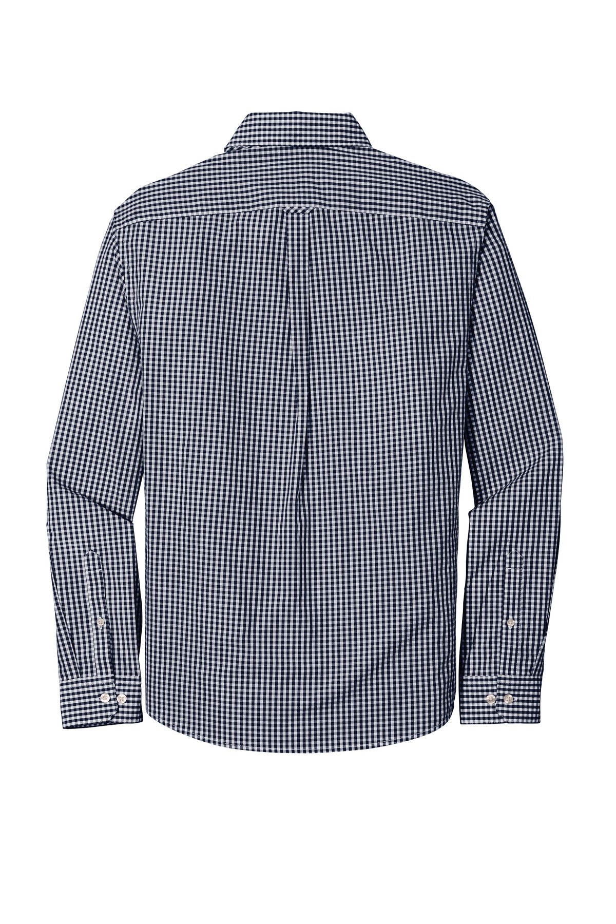 Rear View of True Navy/Wht Port Authority Broadcloth Gingham Easy Care Shirt W644