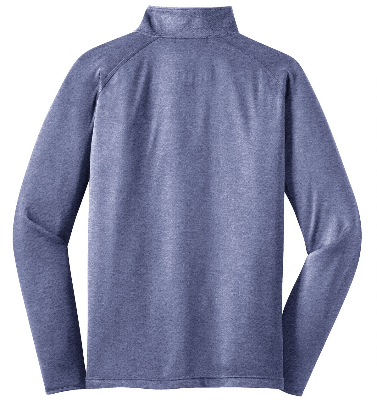 Rear View of True Nvy Hthr Sport-Tek Sport-Wick Stretch 1/4-Zip Pullover. ST850