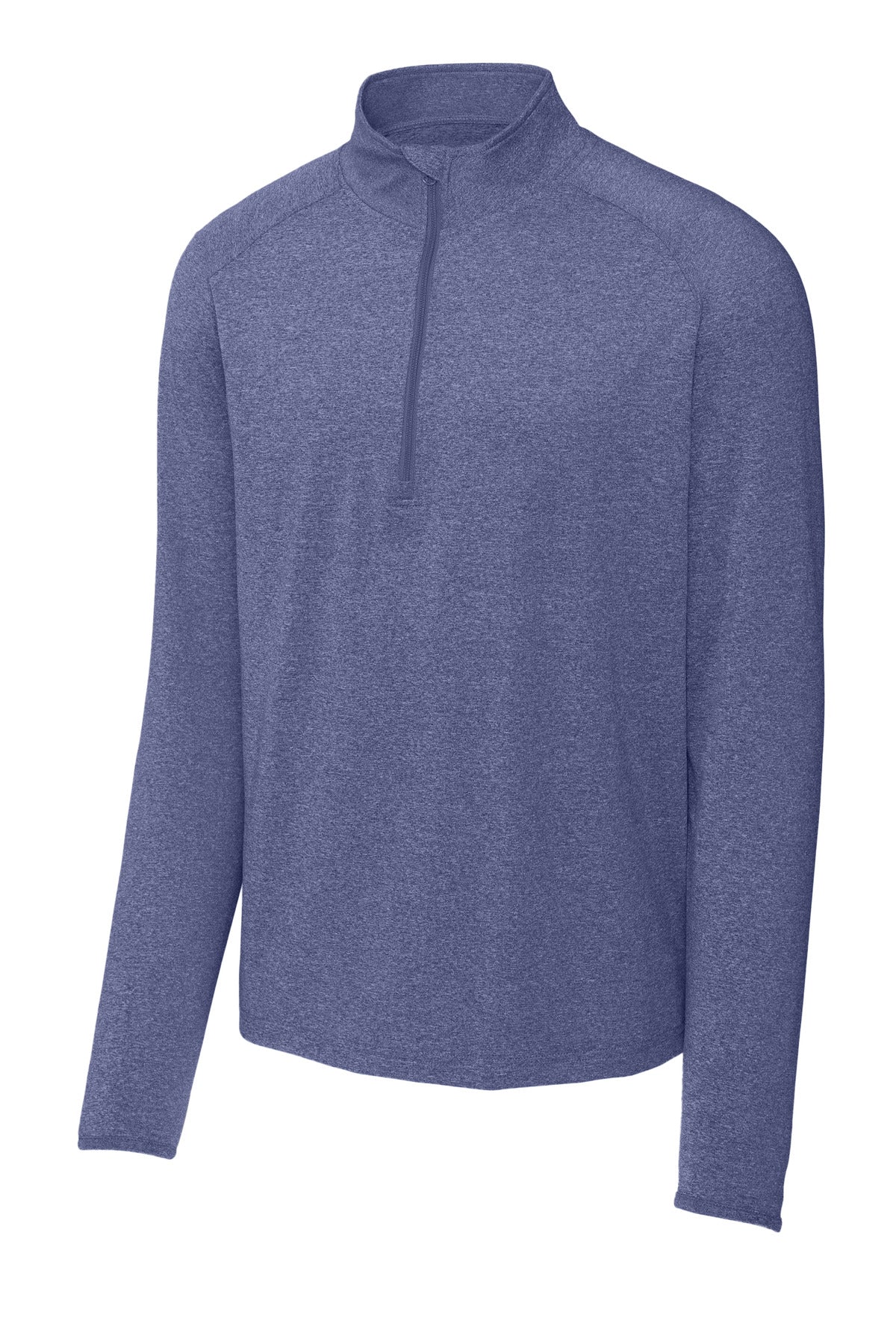 Rear View of True Nvy Hthr Sport-Tek Sport-Wick Stretch 1/4-Zip Pullover. ST850