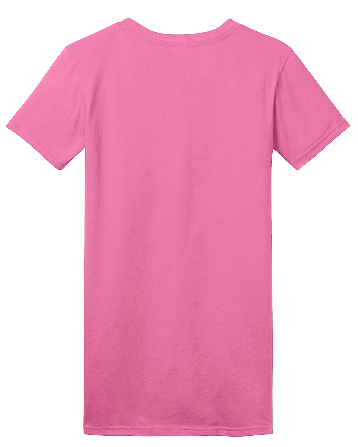 Rear View of True Pink District Women's Fitted The Concert Tee DT5001
