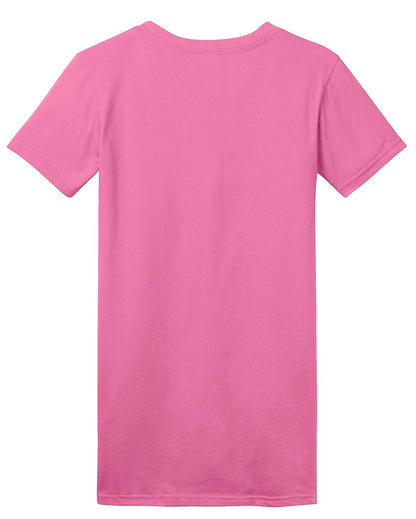 Rear View of True Pink District Women's Fitted The Concert Tee DT5001