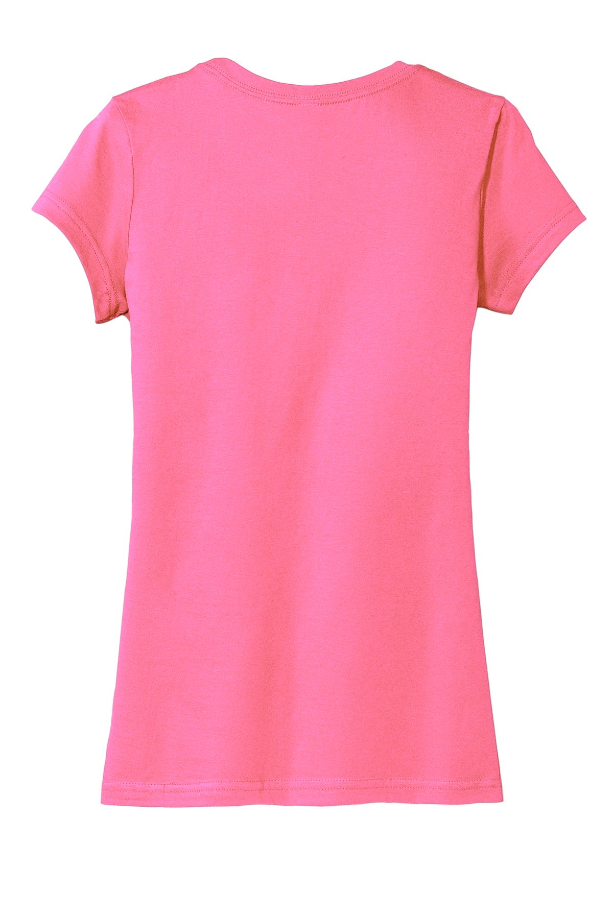 Rear View of True Pink District Women's Fitted Very Important Tee . DT6001