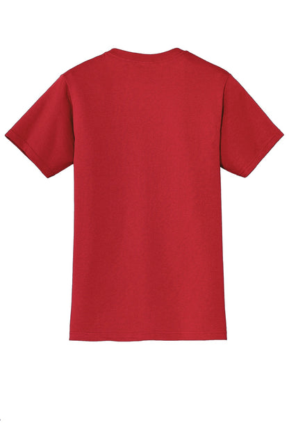 Rear View of True Red Jerzees - Dri-Power 50/50 Cotton/Poly Pocket T-Shirt. 29MP