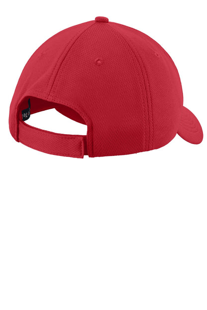 Rear View of True Red Sport-Tek PosiCharge RacerMesh Cap. STC26